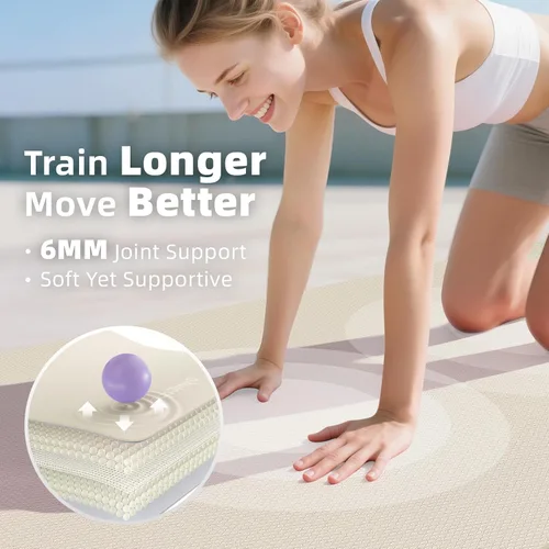 Miniatura 4 de Tapete de yoga extra grande – 72 x 48 pulgadas o 78 x 57 pulgadas, 1/4 a 1/2 pulgadas de grosor para mujeres y hombres, tapete de pilates