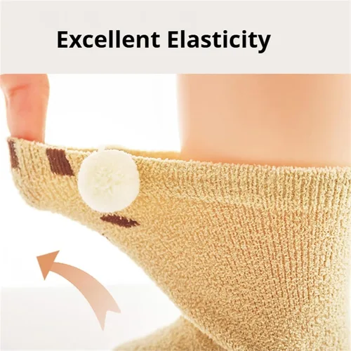 Miniatura 6 de Calcetines antideslizantes para bebés con agarres, calcetines gruesos y cálidos para niños y niñas, 5 pares