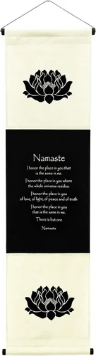 Miniatura 5 de G6 Collection Decoración inspiradora de pared Namaste, arte de pancarta inspiradora con cita inspiradora, pergamino para colgar en la pared, mensaje