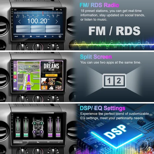 Miniatura 5 de Radio de coche Android 13 de 10.1 pulgadas 4+64 para Ford F150/F250/F350 2004-2014, Carplay inalámbrico y Android Auto con pantalla táctil IPS