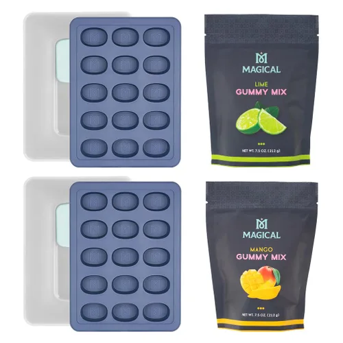 Miniatura 12 de Kit de Mezcla y Molde de Gomitas de Mantequilla Mágica – Mezcla Normal de Lima y Mango con Moldes de Silicona de 10 mL y Espatulas – Juego Fácil