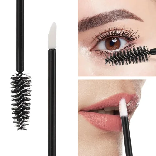 Miniatura 4 de 100 varitas de rímel desechables de doble extremo, cepillo de labios, aplicador de lápiz labial, carretes de cejas para extensiones de pestañas