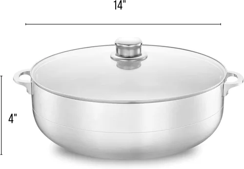 Miniatura 7 de Alpine Cuisine - Olla de aluminio antiadherente de 7 cuartos de galón con tapa de vidrio y mango remachado Utensilios de cocina versátiles