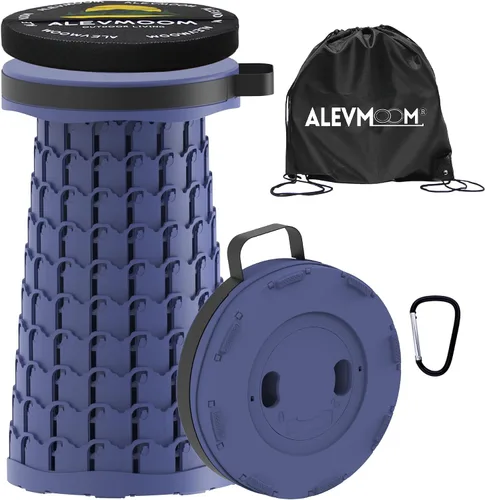 Miniatura 17 de ALEVMOOM Taburete plegable XXL mejorado de 19.7 pulgadas con cojín, taburete telescópico portátil, capacidad de 1000 libras, silla plegable