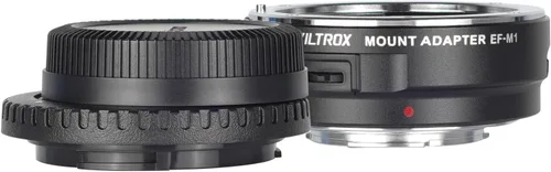 Miniatura 3 de Adaptador de lentes de enfoque automático EF-M1 de metal compatible con lentes Canon EF para cámaras Iumix/oIympus/bmpcc Micro Cuatro Tercios (M4/3)