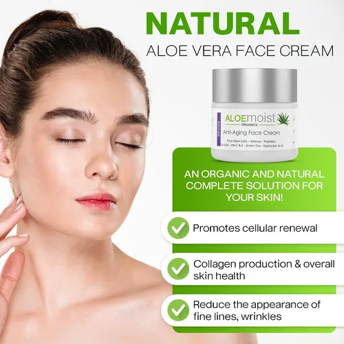 Miniatura 8 de Crema avanzada de retinol para la cara: Aloemoist Revive Crema facial antienvejecimiento para mujeres y hombres Retinoide tópico Reparación