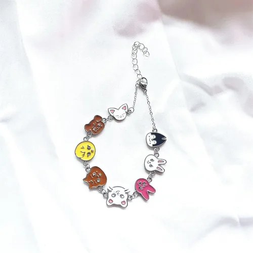 Miniatura 4 de FATKAKI Stray Kids Skzoo Pulsera Kpop Charm Pulseras Kawaii Animales Dibujos Animados Multicolor Brazaletes para Niñas Niños
