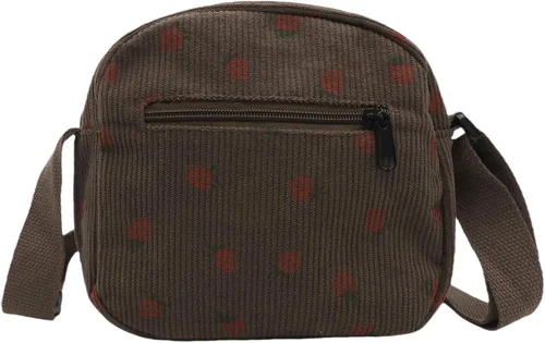 Miniatura 38 de Bolso cruzado de pana de fresa para mujeres y niñas, bonito bolso de mano con diseño de fresa, bolso de mensajero pequeño, bolso de hombro