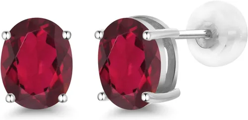 Miniatura 173 de Gem Stone King Aretes de oro de 14 quilates con piedra natal ovalada de 0.315 x 0.236 in Aretes de oro para mujer