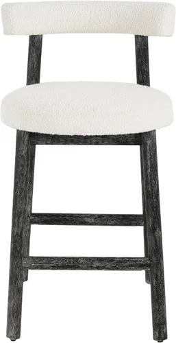 Miniatura 5 de Christopher Knight Home Annes Taburetes de Bar de Altura de Mostrador Juego de 2, Taburete de Bar Redondo de Tela Boucle para Isla de Cocina, Silla