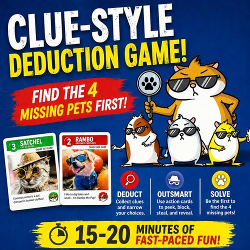 Miniatura 2 de Shady Pets Juego de cartas: divertido juego familiar para niños, adolescentes y adultos, de 2 a 6 jugadores, ideal para noches de juegos, fiestas