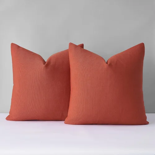 Miniatura 20 de Mixhug Juego de 2 fundas de almohada decorativas de lino para sofá y cama, cojín lumbar, color marrón claro, 12 x 20 pulgadas