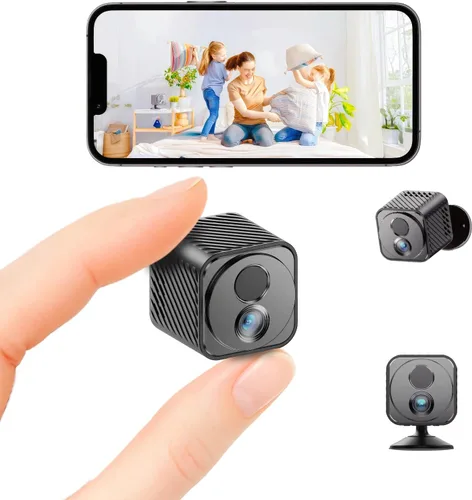 Minicámara mejorada de 30 días de duración de la batería, cámara oculta inalámbrica 1080P HD con detección de movimiento AI, visión nocturna