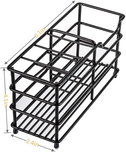 Miniatura 4 de Soporte de acero inoxidable para cepillo de dientes y pasta de dientes para baño – Organizador de 7 ranuras en negro, almacenamiento higiénico que