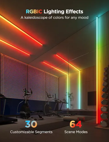Miniatura 5 de Govee RGBIC - Tira de luces LED de 9.8 pies con cubiertas, luces LED inteligentes que funcionan con Alexa y Google Assistant, canal difusor