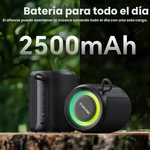 Miniatura 3 de Altavoz Bluetooth inalámbrico, IP67 impermeable y a prueba de polvo altavoz portátil con luces, sonido estéreo fuerte de 15 W, batería de 2500 mAh