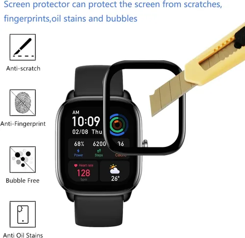Miniatura 3 de Protector de pantalla para Amazfit GTS 4 Mini Smartwatch, HD transparente, antiarañazos, antihuellas dactilares, compatible con Amazfit GTS 4 Mini
