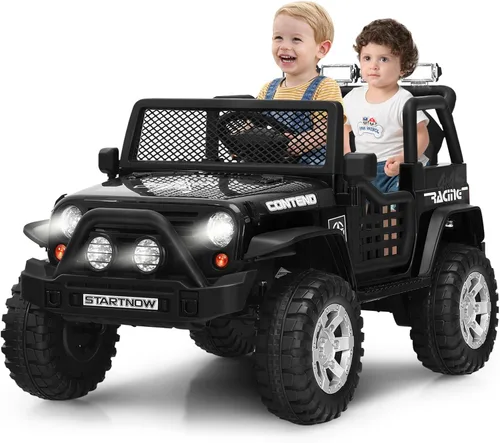 Costzon - Camioneta de paseo para niños de 2 plazas, vehículo eléctrico con batería de 12 V con control remoto, 2 velocidades, suspensión de