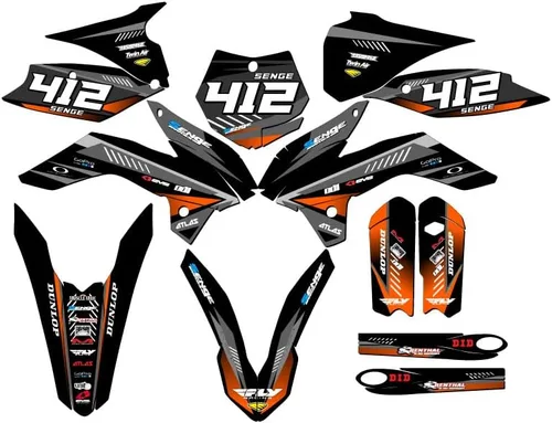 Miniatura 5 de Kit de base de gráficos Senge SX 105 Surge Black Senge 2013-2014 compatible con KTM