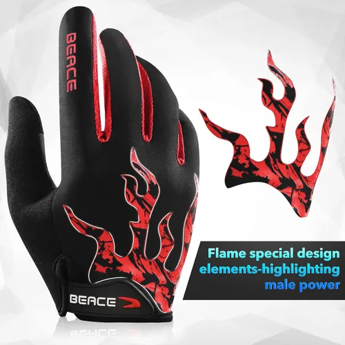 Miniatura 45 de BEACE Guantes de ciclismo para hombres y mujeres, guantes de ciclismo de montaña con pantalla táctil y palma de silicona antideslizante, guantes