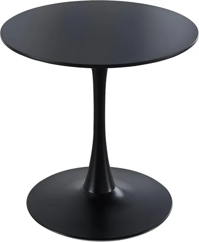 Mesa de comedor redonda de 31.5 pulgadas, mesa de tulipanes de mediados de siglo con base de pedestal de metal, mesa de ocio moderna para espacios