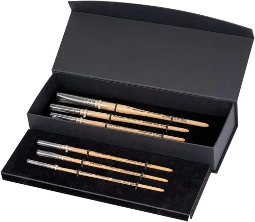 Miniatura 2 de da Vinci Serie Watercolor – Petit Gris Pur 6 pinceles Set de caja de regalo 4015 – Pluma tradicional – Serie 418 tamaños 3/0, 2/0, 0, 1, 2 y 4