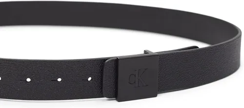 Miniatura 3 de Calvin Klein Cinturón casual con hebilla de placa para hombre con tratamiento de logotipo