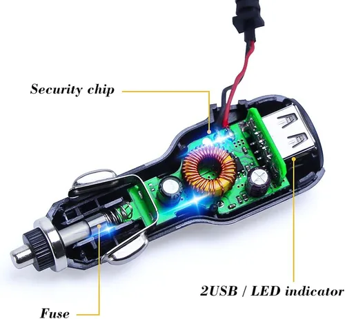 Miniatura 5 de Cargador de cámara para salpicadero, Plozoe Car Dash Cam Cable de alimentación USB Adaptador de carga de vehículo para GPS GPS Nuvi Gar 'min, Mirror