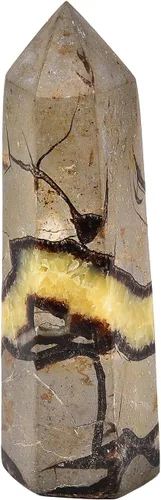 Miniatura 2 de AMOYSTONE Varita de obelisco hexagonal septario natural, torre de cristal curativo, 6 caras, pulida de 1.7 a 2 libras para reiki, chakra, regalos