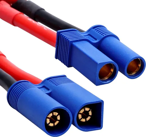 Miniatura 5 de Yowoo - 2 pares de enchufe en T a EC5 macho hembra adaptador de conector RC con 12awg 1.96 pulgadas cable para RC FPV vehículo Power Wire Lipo