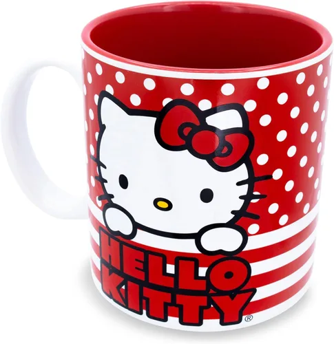 Miniatura 2 de Silver Buffalo Sanrio Hello Kitty - Taza de cerámica con lunares rojos y blancos, 20 onzas Hello Kitty lunares rojos y blancos