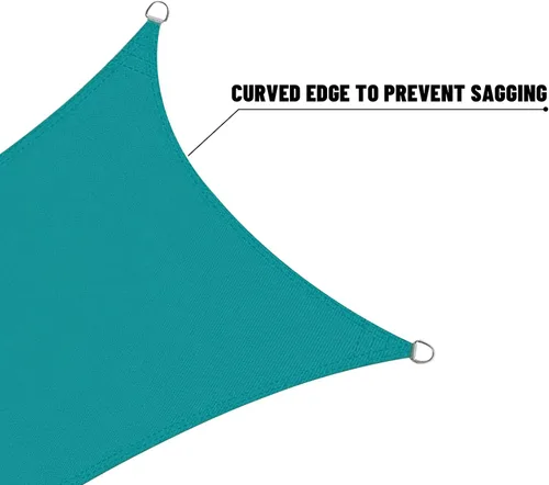 Miniatura 6 de LOVE STORY Toldo Vela de Sombra Solar Triangular Impermeable de 10' x 10' x 14' Pies Azul Turquesa Toldo Resistente a UV para Patio Exterior Jardín