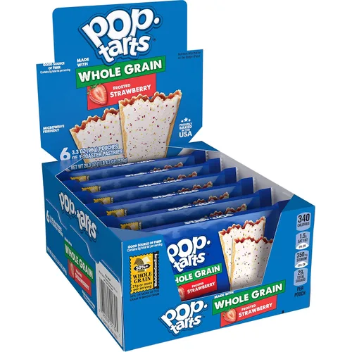 Miniatura 11 de Kellogg's Pop-Tarts - Pasteles tostadores de desayuno hechos con grano entero, caramelo esmerilado, 21.1 onzas (72 unidades)