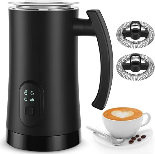 Espumador de leche eléctrico, vaporizador de leche 4 en 1, máquina automática de espuma caliente y fría de 11.8oz/350ml para café, café con leche,