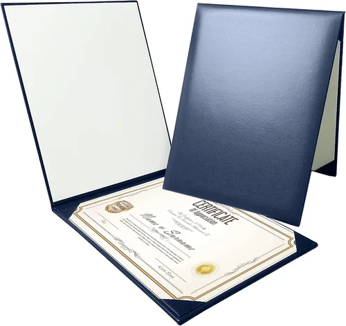 Miniatura 10 de Gradplaza Cubierta de diploma personalizada para graduación, documentos, soporte de diploma de certificado de cuero sintético liso