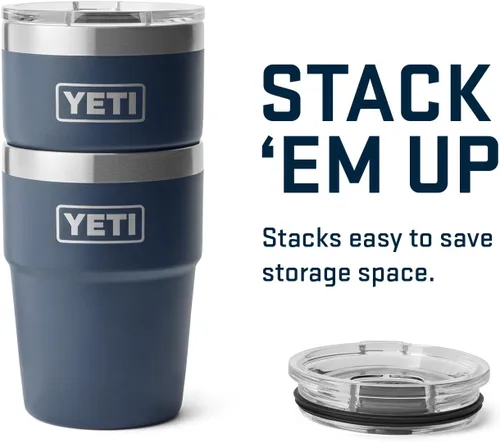 Miniatura 6 de YETI Rambler - Vaso apilable de 16 onzas, aislado al vacío, de acero inoxidable con tapa MagSlider Apilable