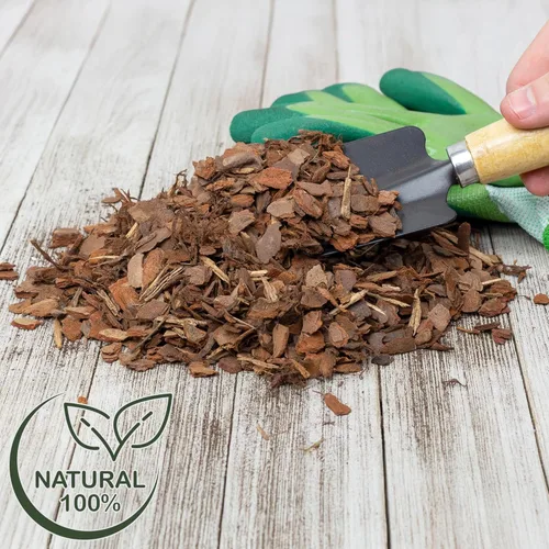 Miniatura 9 de Pepitas de mantillo de corteza de pino 100 % natural (8 cuartos de galón), pequeños chips de mantillo para jardinería en contenedores