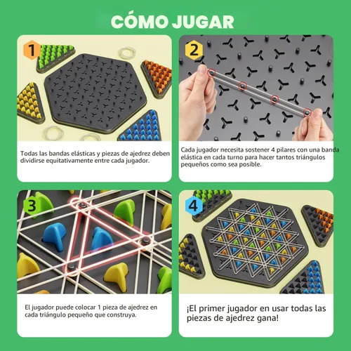 Miniatura 2 de Juego de Ajedrez Triangular de Cadena, Juegos de Mesa de Estrategia para Niños de 6-8-12 Años, Juegos de Mesa de Ajedrez para Adultos