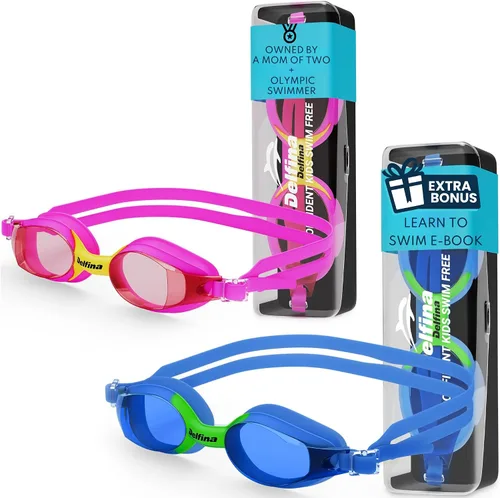 Miniatura 11 de Delfina Gafas de natación para niños de 2 a 7 años, cómodas, sin fugas, antivaho para niños para nadar Azul