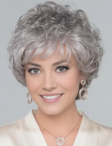 Miniatura 9 de TISHINING Pelucas Rizadas Cortas de Corte Pixie Ombre Rubias para Mujeres Blancas Peluca Rubia Mixta Esponjosa en Capas con Flequillo de Aspecto
