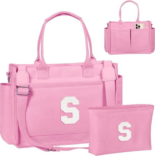 Miniatura 68 de Easter Basket Stuffers, Initial Tote Bag with Makeup Bag, Birthday Gifts for Women, Teen Girl Gifts Trendy Stuff
