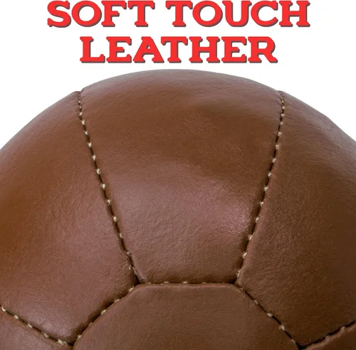 Miniatura 4 de Crown Sporting Goods Pelota medicinal con peso de cuero suave al tacto vintage para fitness, resistencia, entrenamiento de fuerza