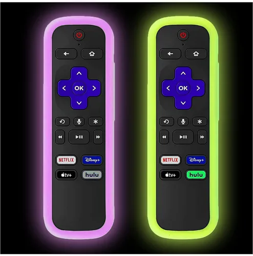 Miniatura 12 de Funda protectora de silicona para control remoto de Roku Funda universal para control remoto Roku de TCL Hisense con rastreador, luz