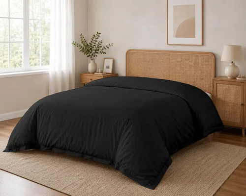 SLEEP-NEST Funda de edredón individual de 68 x 90 pulgadas, 1 pieza, 100% algodón, suave y transpirable, ropa de cama individual, cierre de