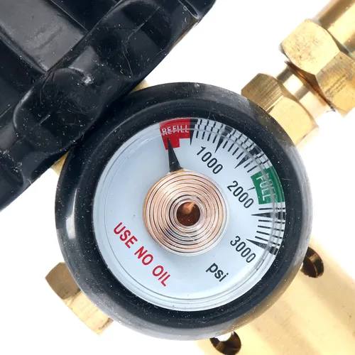 Miniatura 5 de Regulador del inflador del flujo de aire del relleno del globo del látex del helio 0-3000 PSI con el indicador para la válvula del tanque CGA580
