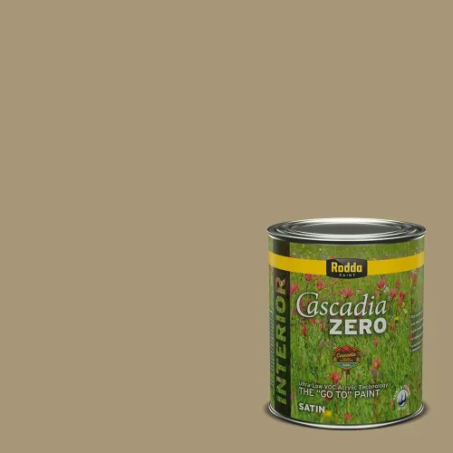 Miniatura 290 de Rodda Paint CASCADIA ZERO - Pintura plana e imprimación para interiores en uno, cuarto de galón, crema de ballet