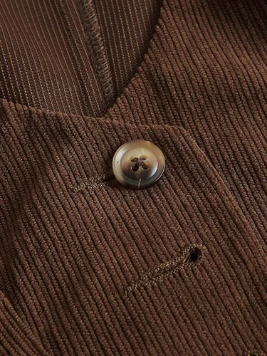 Miniatura 3 de Verdusa Chaleco corto con botones en la parte delantera, cuello redondo, sin mangas, con bolsillo de parche