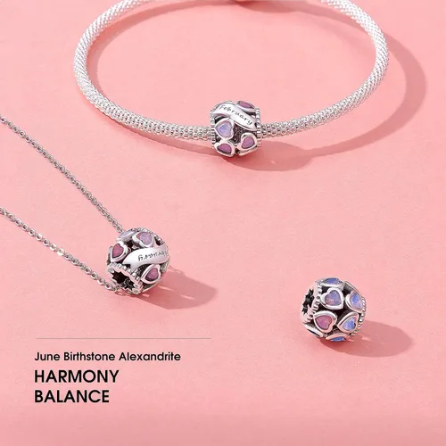 Miniatura 5 de NINGAN Juego de ofertas dijes de piedra natal y dije de mariposa de flor de rosa, Plata