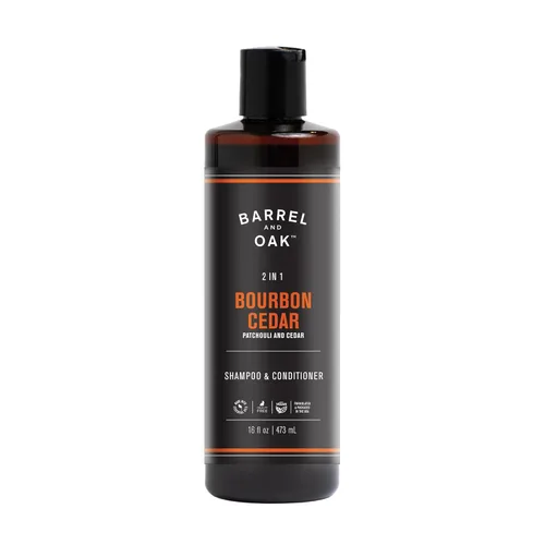Barrel and Oak - Champú y acondicionador 2 en 1, juego de champú y acondicionador para hombres, cuidado del cabello para hombres, limpia el cabello