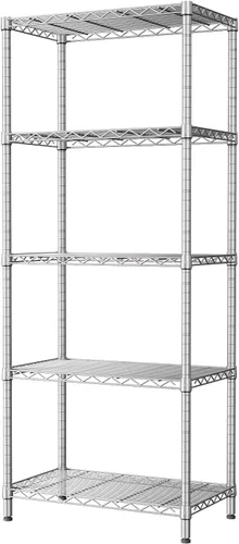 SINGAYE Unidades de Estantería de Almacenamiento de 5 Niveles para Garaje, Estantes de Alambre Resistente de Metal para Despensa, Armario, Cocina,